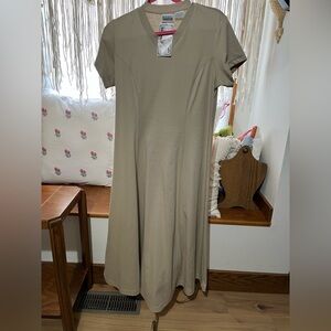 Basic Editions Women's Beige Midi Dress